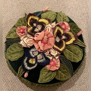 MacKenzie Childs Moonlight Garden Round Throw Pillow 1 pillow left available